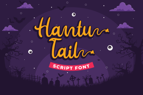 Hantu Tail: A Spooky Script Font for Campaigns